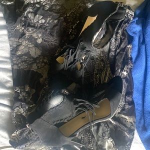 Black open toe 3in heels Size 10US/EU43 Brand new